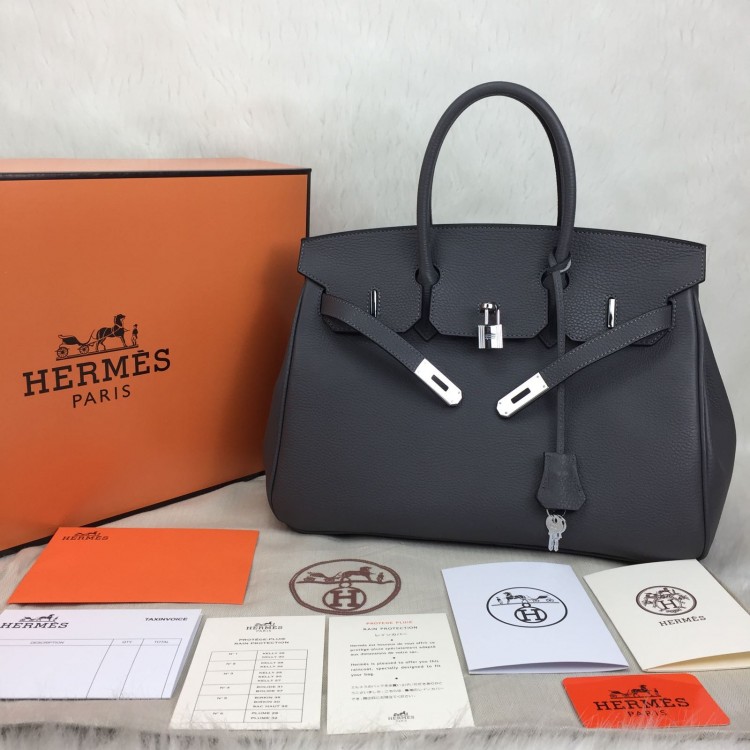 HERMES BİRKİN 35 CM FÜME GUMUS